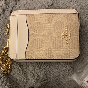 Coach Cream and Gold Mini Bag
